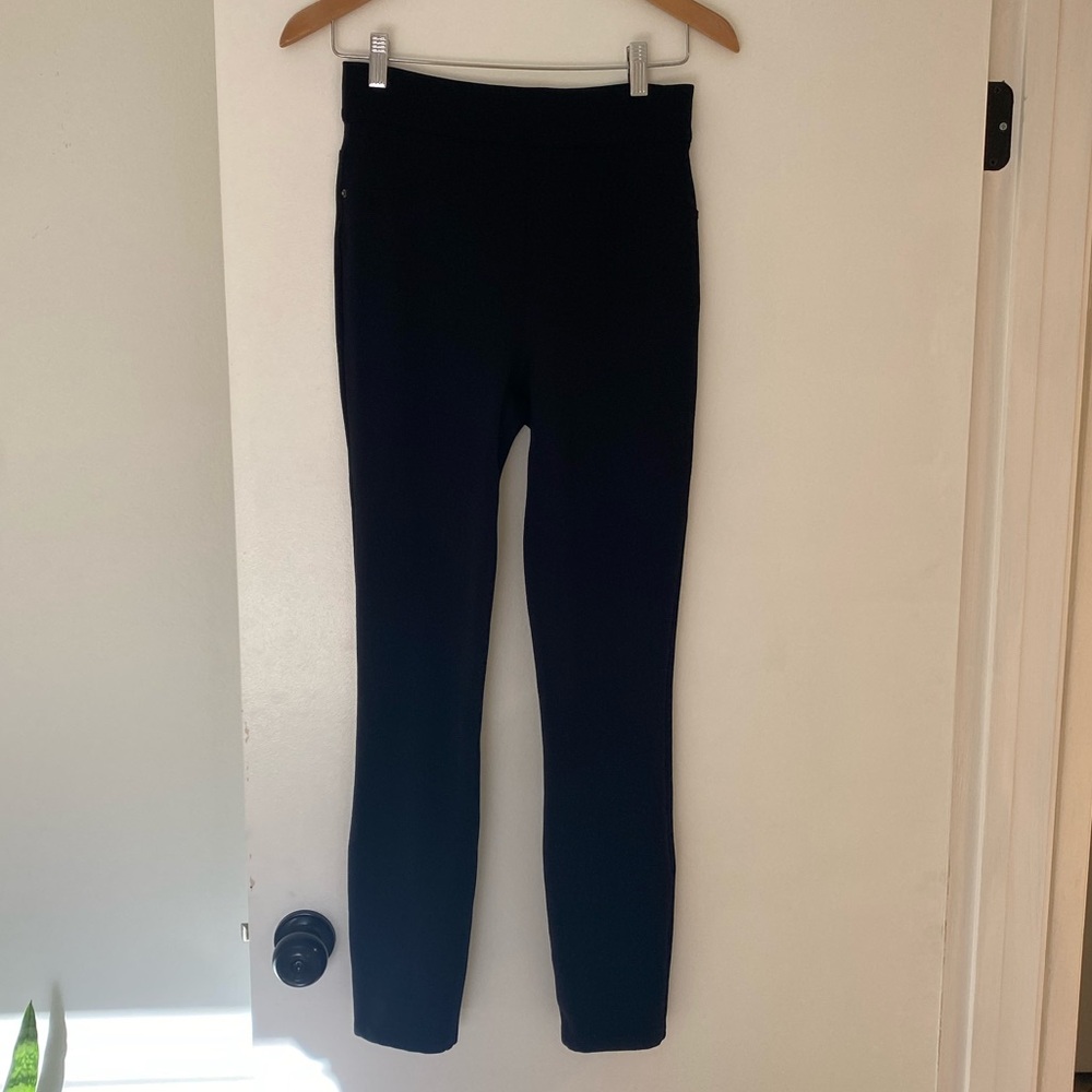 SPANX Black Ponte Slim Straight Leggings Tall